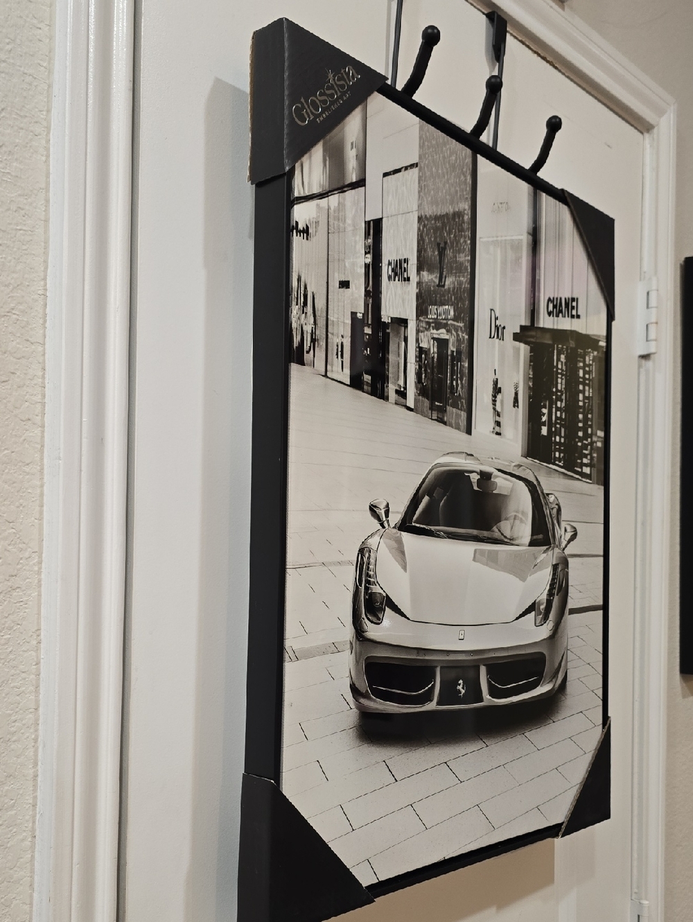 Glossista Embelished Art Luxury Haute Spots Ferrari Street Scene Framed Wall Dec - Picture 5 of 7